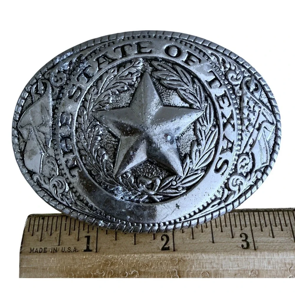 Vintage State of Texas / Texas Star Belt Buckle Lg 3.5